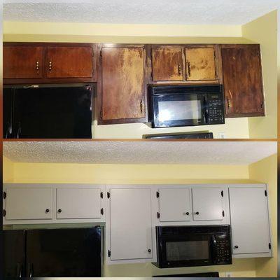 Cabinets before and after