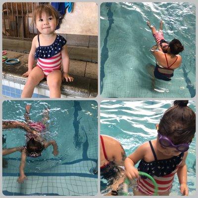 2 1/2 yr. old swimming with Ms. Sophia H.