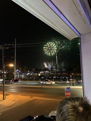 Gorgeous display of fireworks from the top floor on summer weekends!