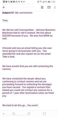 Email shows. This company sold my contract .All my hard work. They did Absolutely nothing.  $2495.00 X 88 printers. My commission was 10% .