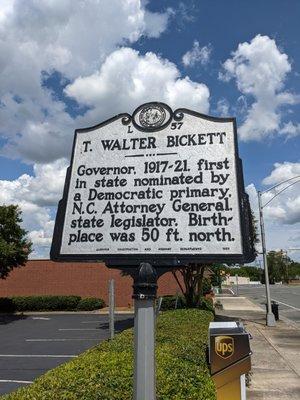 T. Walter Bickett Historical Marker, Monroe