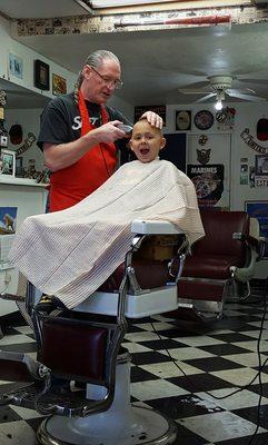 Scott's barber shop... where Scott makes his customers happy