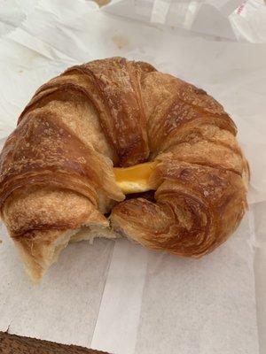 Sausage, egg and cheese croissant