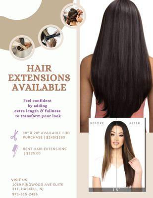 Clip in hair extensions available