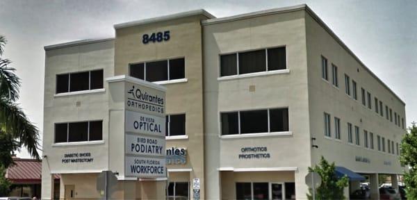 We are located in the same building as Quirantes Orthopedics and Bird Road Podiatry.