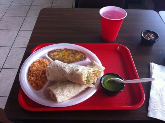 Two burrito plate. Delicious.