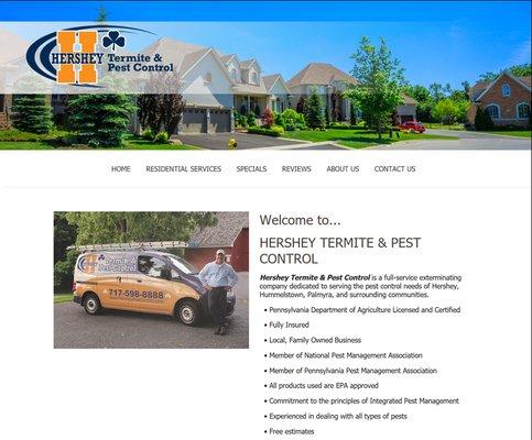 Hershey Termite & Pest Control new website