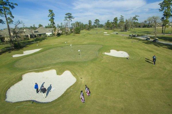 Our short game area features five practice greens, with bunkers and contours to simulate every possible short game situation.