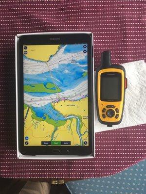 Garman SE+ with a tablet for Near Coastal Navigation.