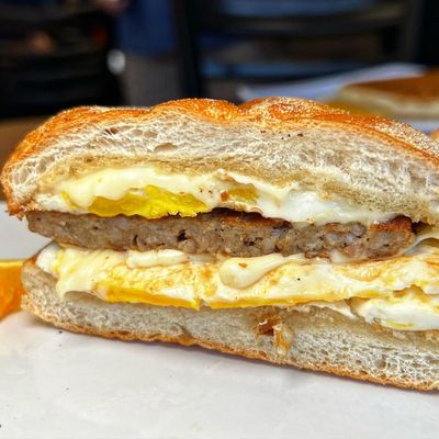 Sausage, egg, and cheese croissant