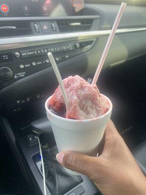 Cherry snowball with condensed milk