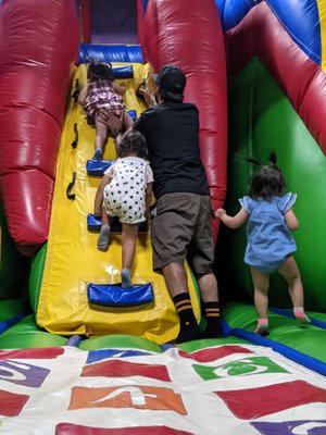 Inside the bounce house