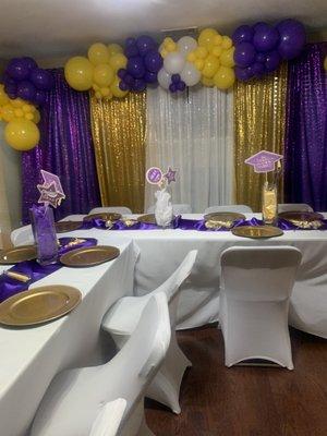 Birthday or graduation decor set-up