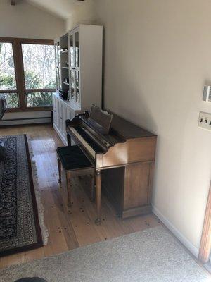 My piano in its new home.