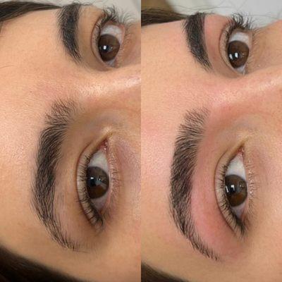 Her brows looks more thicker and fuller after threading.