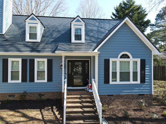 black metal slate roof