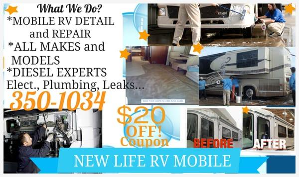 New Life Mobile RV, Diesel Repair and Company Truck Fleet