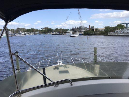 In the slip at the marina.