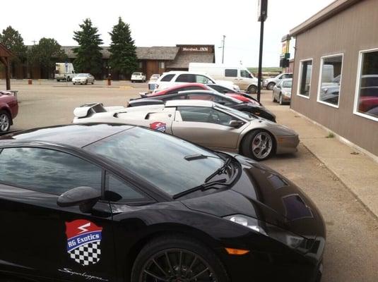 Exotic car Club from Regina Saskatchewan getting some good food in before returning to Canada.