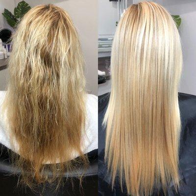 Before and after Brazilian blowout