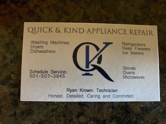 Quick & Kind Appliance Repair