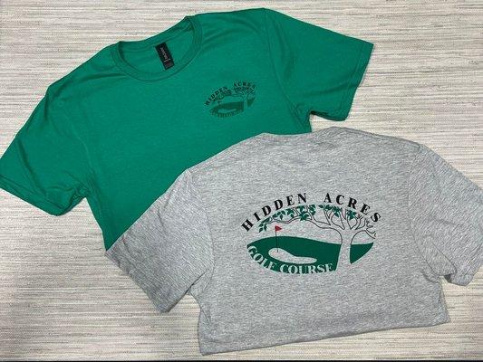 This is an example of a custom screen print project we completed for our favorite golf course in Nebraska.