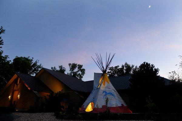 Teepee after dark