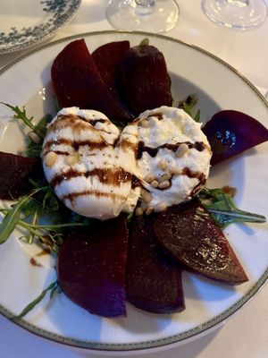 Burrata and beet salad