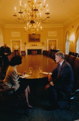 President of The Knight Canney Group Felicia Knight, interviews then President, Bill Clinton.