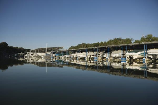 Slips located in protected, no wake zone