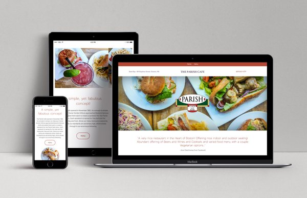 Website Design - Parish Cafe Restaurant