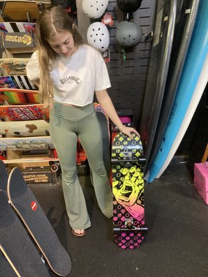 Nicole showing off my board after she built it.