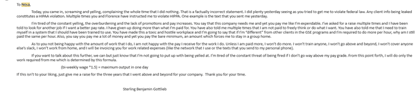 Email before I was forced to quit.