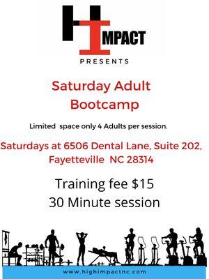 Saturday bootcamp offering