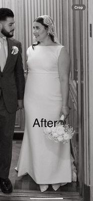 My dress after, look how fitted the neck part is compared to before.