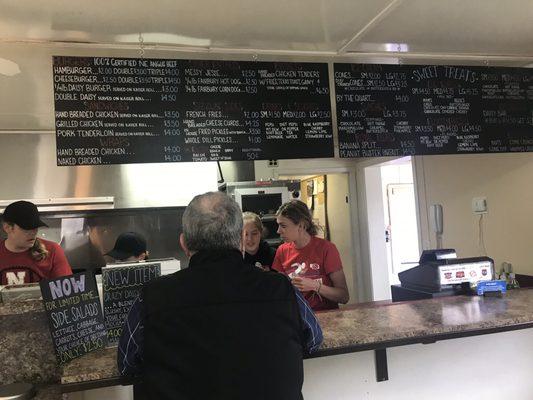 Menu board at the front register