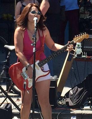 Performing at Seventh Heaven Street Fair, June 2014 after getting a cut and color from Mary at From Head to Toe.