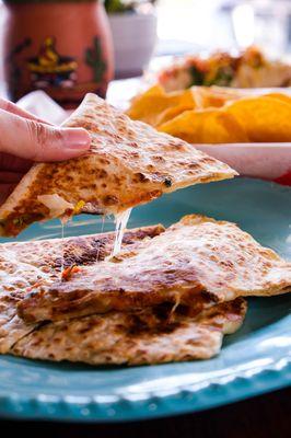 Quesadilla with a side of chips