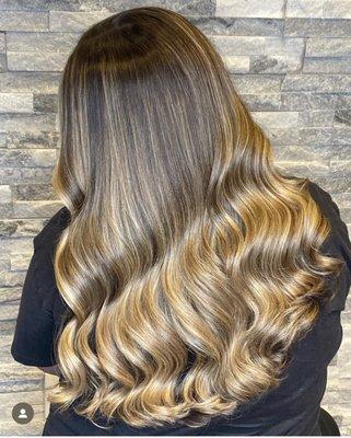 Balayage, cut and style