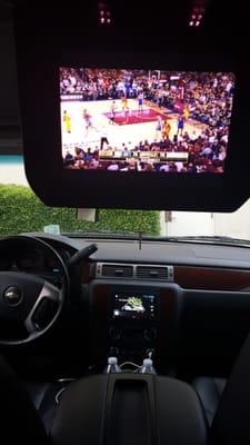 Watch live games while ridding  style.