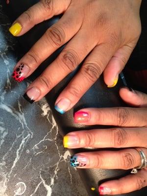 Short square nails W/ designs!!!