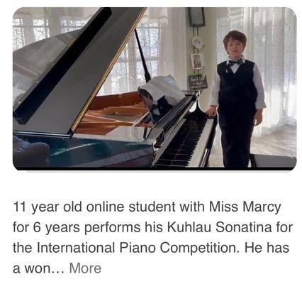 11 year old International piano competition winner