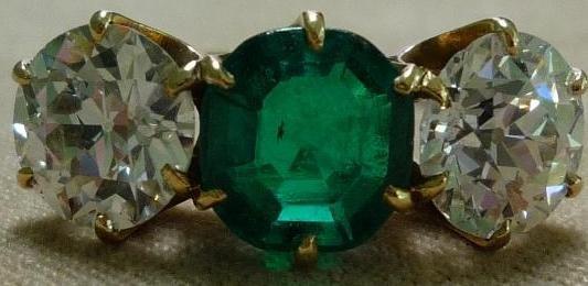 Diamond & Emerald Ring - Sold At Auction For $9605.00