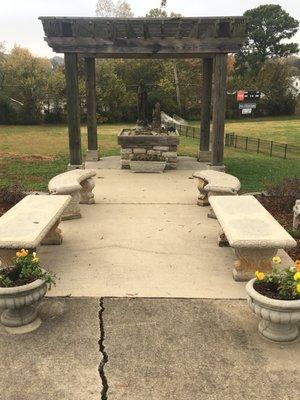 Memorials are scattered across the campus