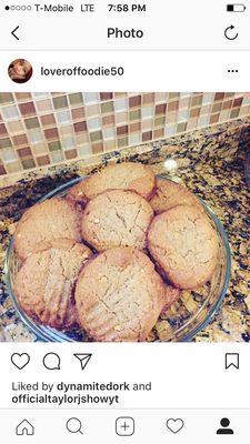 Peanut butter cookies sold on my website and showcased on Loveroffoodie50