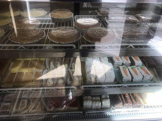 Cheesecake pies and sold by the slice.