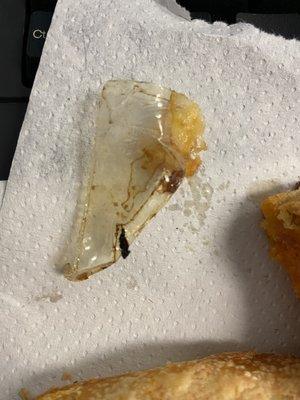 The plastic that got cooked into my pizza