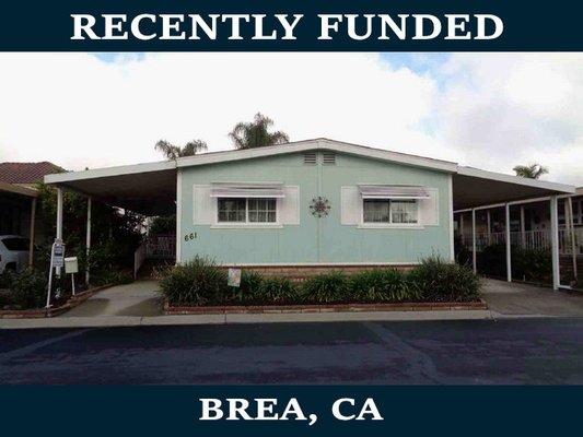 Recently funded manufactured home!