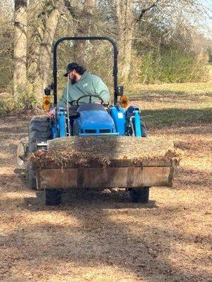 Customer wanted us to come and cut some trees down that was dead near her dog pin