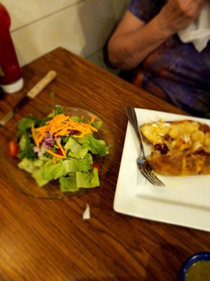 Side salad and loaded potato